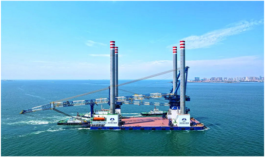 taptap点点时时彩1200吨风电安装平台1号船成功交付
